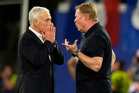 France coach Didier Deschamps and Netherlands' coach Ronald Koeman